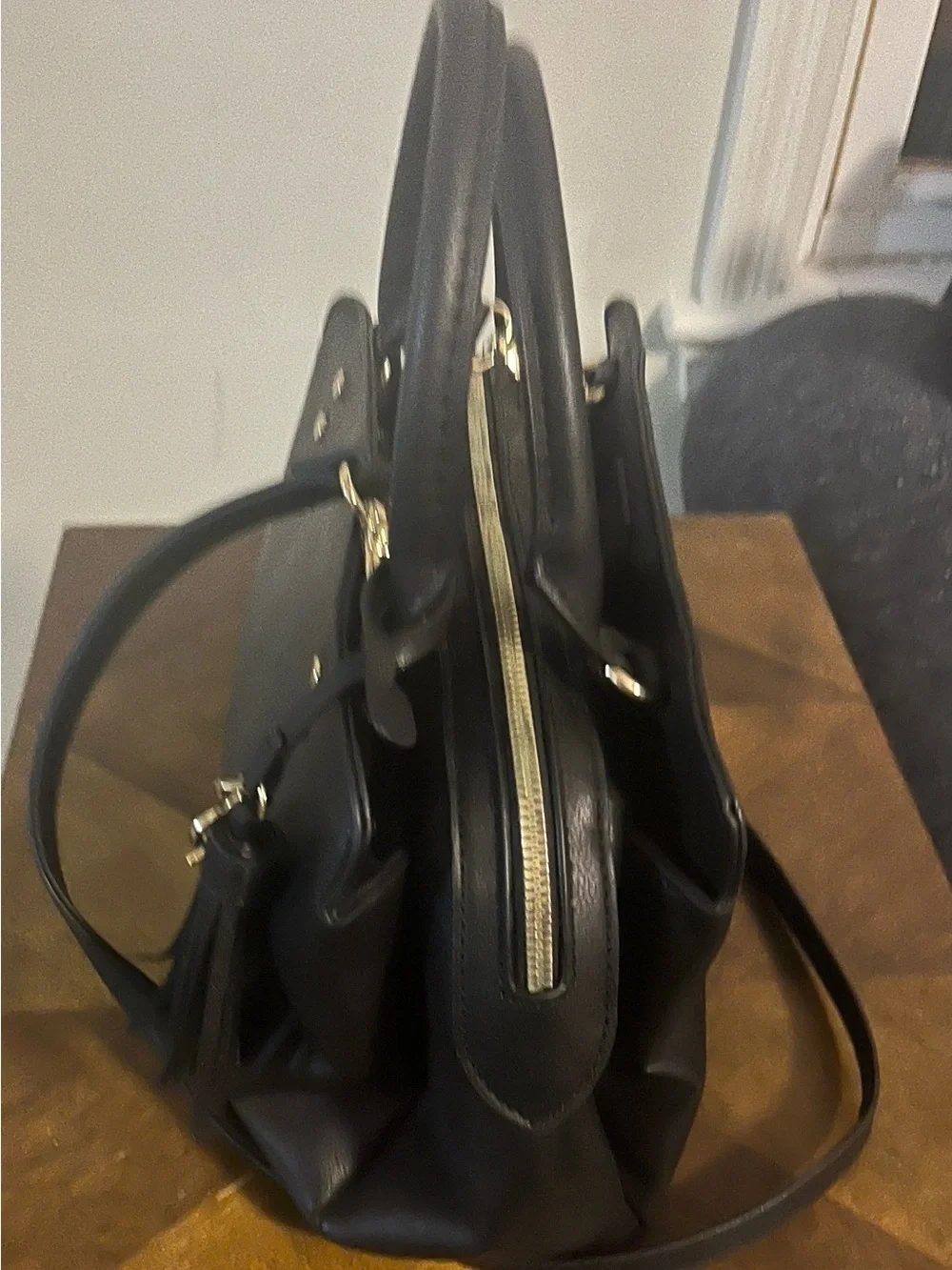 Nine West Black Tote with Monogram Crossbody Pouch